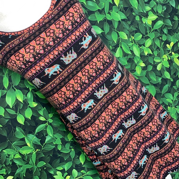 BOHO ELEPHANT PATTERNED DRESS W/ BACK CRISSCROSS STRAPS · SIZE M · XHILARATION - Picture 2 of 6